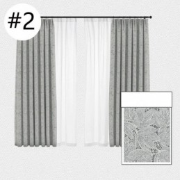 Elegantes Cortinas Opacas Con Estampado De Hojas Para Sala De Estar