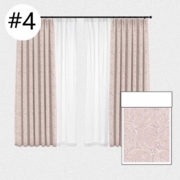 Elegantes Cortinas Opacas Con Estampado De Hojas Para Sala De Estar