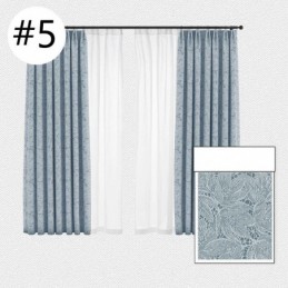 Elegantes Cortinas Opacas Con Estampado De Hojas Para Sala De Estar