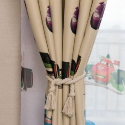 Cortinas Opacas Para Niños Con Estampado De Coches De Dibujos Animados, Decoración Para Ventanas