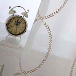 Cortina Moderna Transpirable Transparente Hecha A Medida Con Bordado De 8 Formas Para Sala De Estar