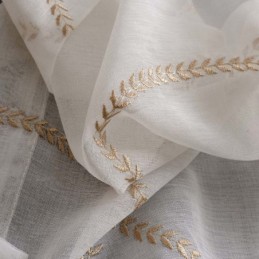 Cortina Moderna Transpirable Transparente Hecha A Medida Con Bordado De 8 Formas Para Sala De Estar