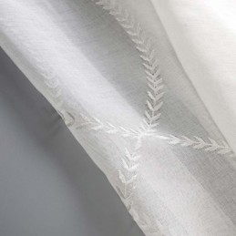 Cortina Moderna Transpirable Transparente Hecha A Medida Con Bordado De 8 Formas Para Sala De Estar