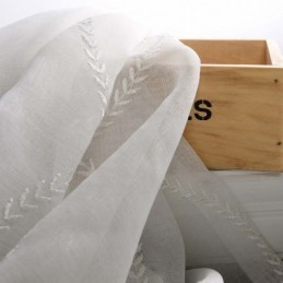 Cortina Moderna Transpirable Transparente Hecha A Medida Con Bordado De 8 Formas Para Sala De Estar