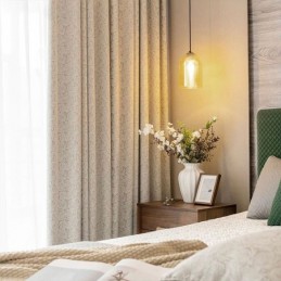 Elegantes Cortinas Opacas Con Estampado De Hojas Para Sala De Estar