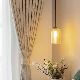Elegantes Cortinas Opacas Con Estampado De Hojas Para Sala De Estar