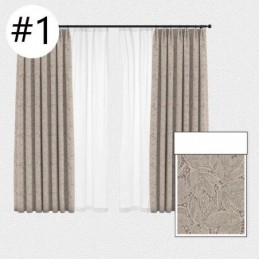 Elegantes Cortinas Opacas Con Estampado De Hojas Para Sala De Estar