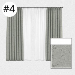 Elegantes Cortinas Opacas Con Estampado De Hojas Para Sala De Estar