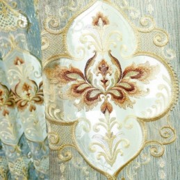 Cortina De Chenilla Hecha A Medida, Estilo Europeo, Con Bordado Floral, Para Ventana.