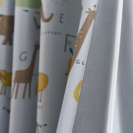 Cortina Opaca Hecha A Medida Con Estampados De Animales Para Habitación Infantil