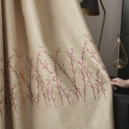 Cortina Con Estampado Botánico, Hecha A Medida, Con Aislamiento Térmico Y De Bajo Consumo.