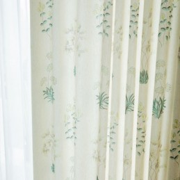 Cortinas Opacas Con Estampado Tropical De Hojas Verdes, Hechas A Medida Para Dormitorio.