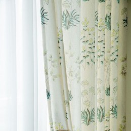 Cortinas Opacas Con Estampado Tropical De Hojas Verdes, Hechas A Medida Para Dormitorio.