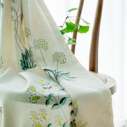 Cortinas Opacas Con Estampado Tropical De Hojas Verdes, Hechas A Medida Para Dormitorio.