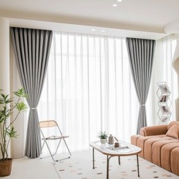 Cortinas Opacas Modernas De Color Sólido, Hechas A Medida, Para Sala De Estar Y Dormitorio.