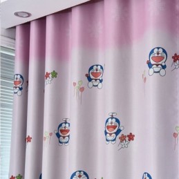Cortina Opaca Con Estampado De Doraemon, Hecha A Medida, Para Habitación Infantil