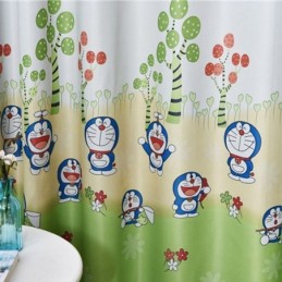 Cortina Opaca Con Estampado De Doraemon, Hecha A Medida, Para Habitación Infantil