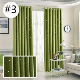 Cortina Opaca Hecha A Medida Cortina De Color Sólido Con Diseño De Estrella Hueca