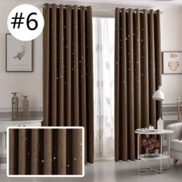 Cortina Opaca Hecha A Medida Cortina De Color Sólido Con Diseño De Estrella Hueca