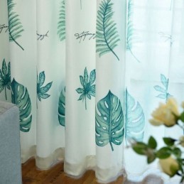 Cortina Hecha A Medida Cortina Impresión De Plantas Frescas Ventana