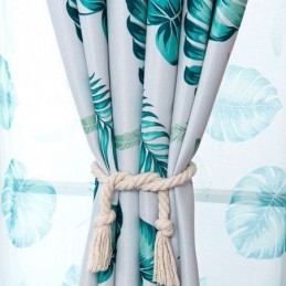 Cortinas Modernas Con Estampado Tropical Y Hojas Verdes Para Ventana De Sala De Estar