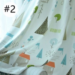 Cortina Hecha A Medida Cortina Con Estampado De Bosque Ventana