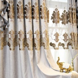 Cortina Hecha A Medida Cortina Estilo Europeo Bordado