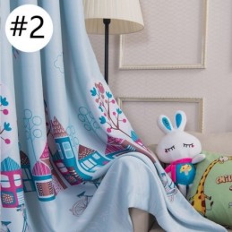 Cortinas Opacas Con Diseño De Casa De Dibujos Animados Para Habitación Infantil, Hechas A Medida.