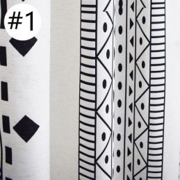 Cortinas Con Estampado Geométrico, Semiopacas, De Algodón Y Lino Con Borlas Para Sala De Estar