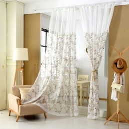 Cortinas Transparentes Estilo Pastoral Americano Con Patrón De Bordado Personalizado Avanzado