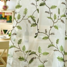 Cortinas Transparentes Estilo Pastoral Americano Con Patrón De Bordado Personalizado Avanzado