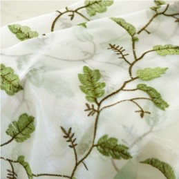 Cortinas Transparentes Estilo Pastoral Americano Con Patrón De Bordado Personalizado Avanzado