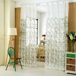 Cortinas Transparentes Estilo Pastoral Americano Con Patrón De Bordado Personalizado Avanzado
