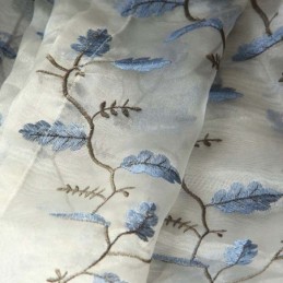 Cortinas Transparentes Estilo Pastoral Americano Con Patrón De Bordado Personalizado Avanzado