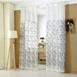 Cortinas Transparentes Estilo Pastoral Americano Con Patrón De Bordado Personalizado Avanzado