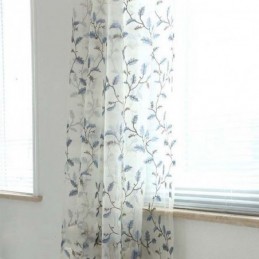 Cortinas Transparentes Estilo Pastoral Americano Con Patrón De Bordado Personalizado Avanzado