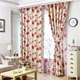 Cortinas Opacas Con Estampado De Hojas Para Sala De Estar