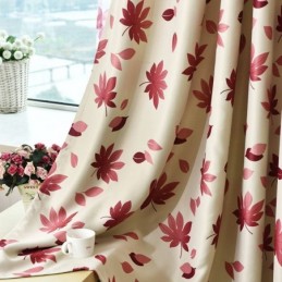 Cortinas Opacas Con Estampado De Hojas Para Sala De Estar