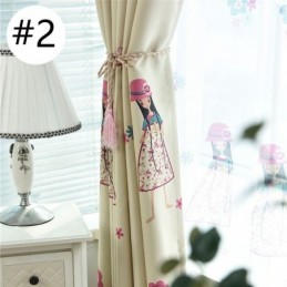 Cortina Con Estampado De Niña De Dibujos Animados, Hecha A Medida, Para Habitación Infantil, Térmica Y Opaca.