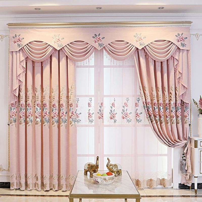 Cortina Para El Hogar Hecha A Medida Cortina Estilo Europeo Con Bordado Floral