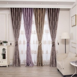 Cortinas Opacas Modernas De Tela Jacquard Con Diseño De Árbol