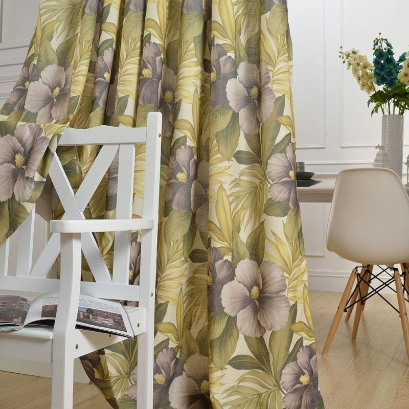 Cortina Opaca Country Max Hecha A Medida Con Estampado Floral Para Dormitorio