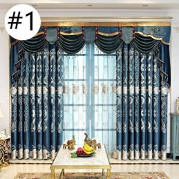 Cortina De Chenilla Hecha A Medida, Estilo Europeo, Con Bordado Floral.