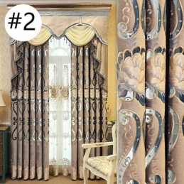 Cortina De Chenilla Hecha A Medida, Estilo Europeo, Con Bordado Floral.