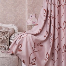 Cortinas Opacas Con Estampado De Hojas Para Sala De Estar