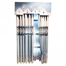 Cortina De Chenilla Hecha A Medida, Estilo Europeo, Con Bordado Floral.