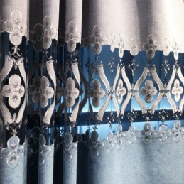 Cortina De Chenilla Hecha A Medida, Estilo Europeo, Con Bordado Floral.