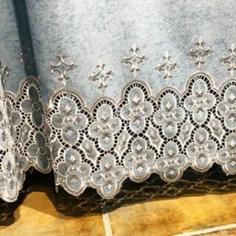 Cortina De Chenilla Hecha A Medida, Estilo Europeo, Con Bordado Floral.