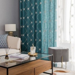 Cortina Moderna Hecha A Medida Cortina De Algodón Con Entramado De Diamantes