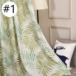 Cortina Opaca Con Estampado Tropical, Hecha A Medida, Con Hojas Americanas De Tul Para Dormitorio.